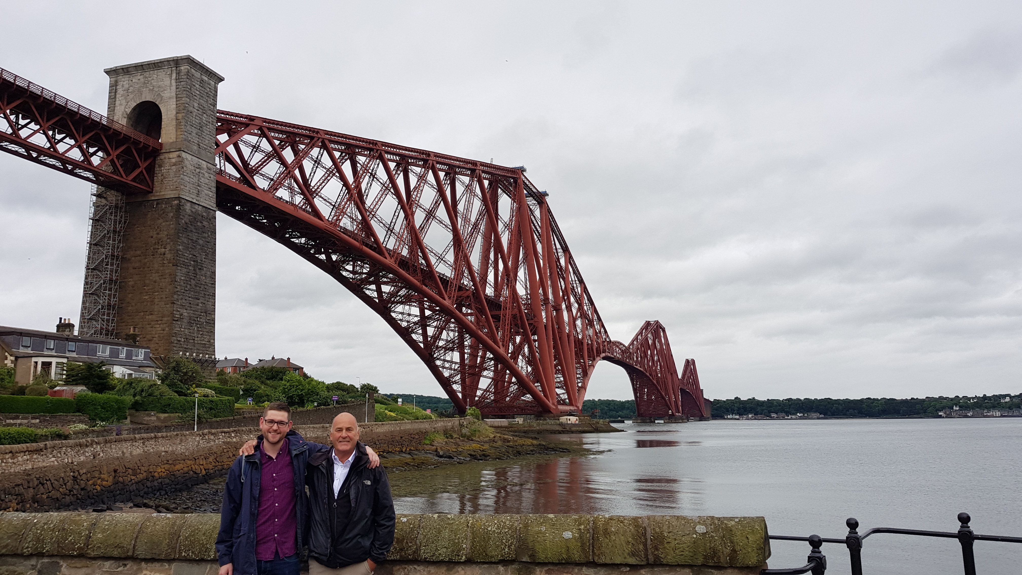 Francis Taylor and Charlie Waite at the Forth Bridge, Scotland