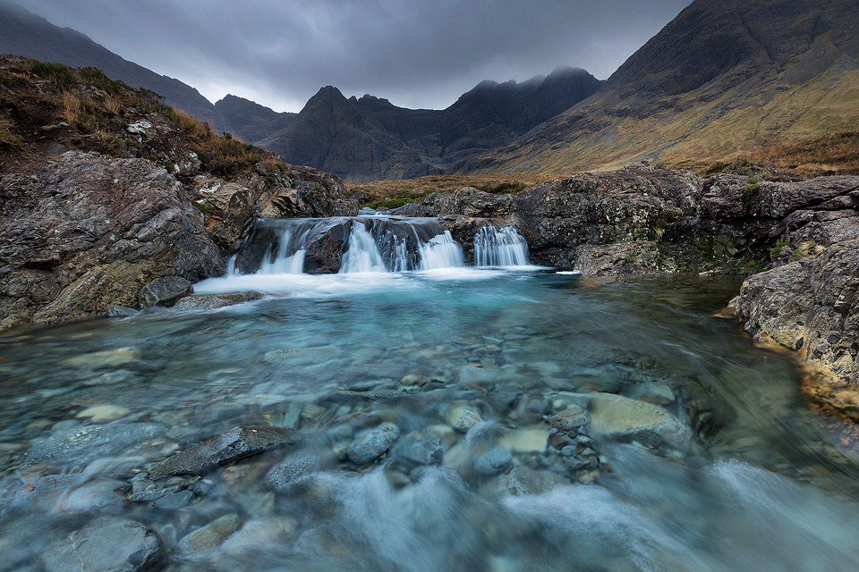 Stunning Turquoise water at the Fairy Pools, Isle of Skye.